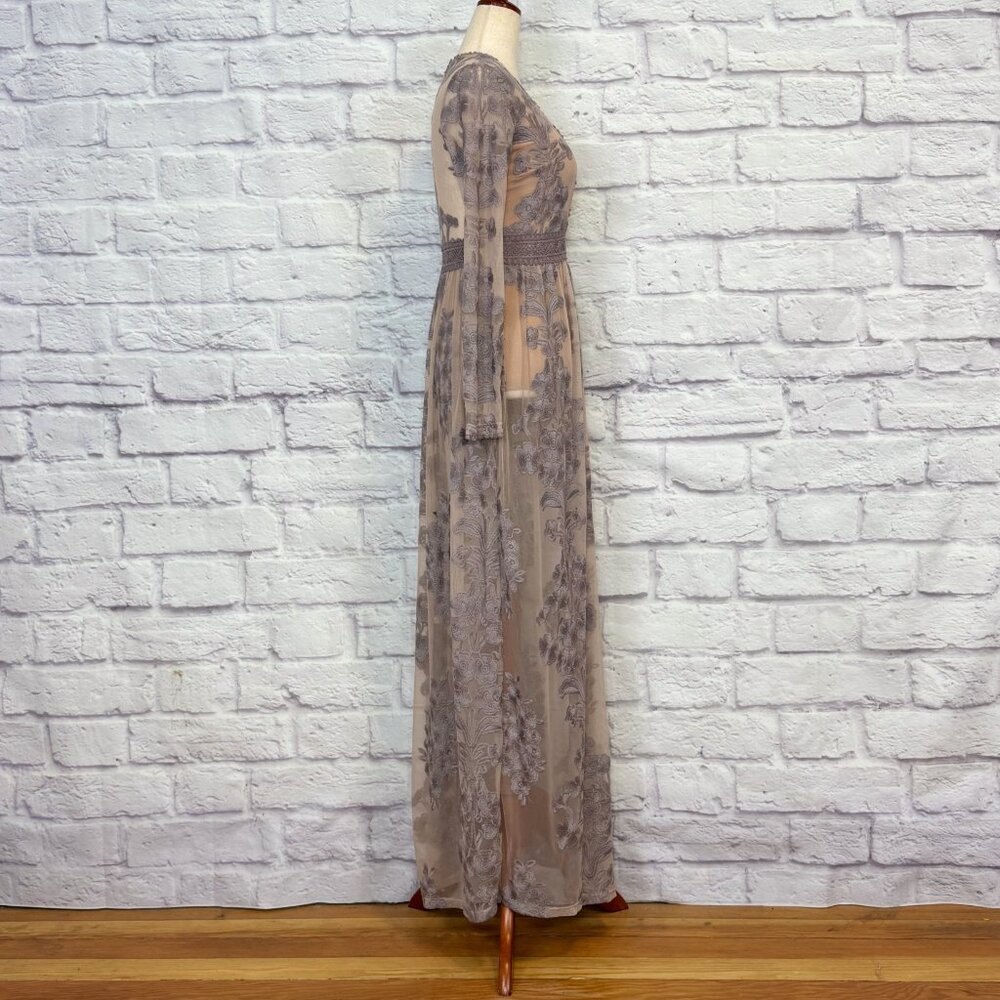 For Love and Lemons Temecula Mesh Floral Embroidered Lace Maxi Dress - Picture 3 of 6